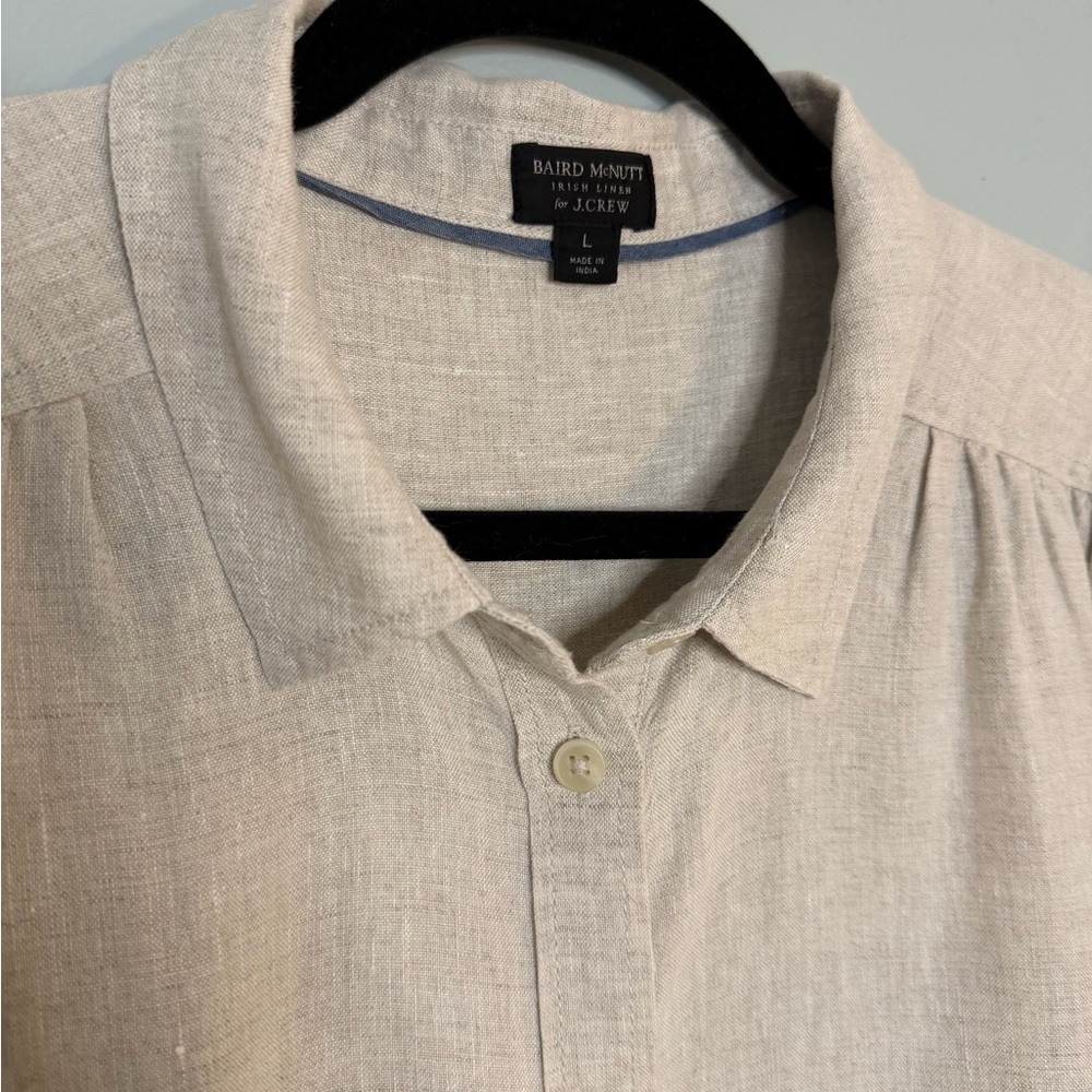 J. Crew // Baird McNutt relaxed-fit short-sleeve Irish linen shirt-dress - Picture 2 of 3